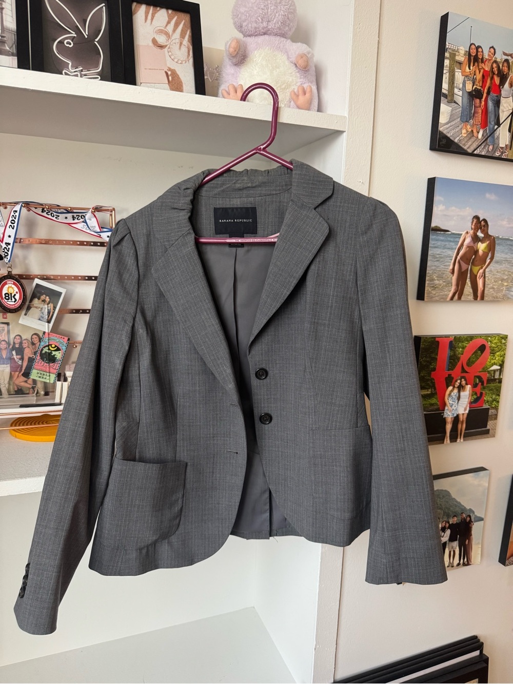 Banana Republic Gray Pinstripe Blazer